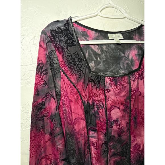 Dressbarn burnout velvet corset style top womens large witchy whimsigoth y2k - Picture 2 of 9